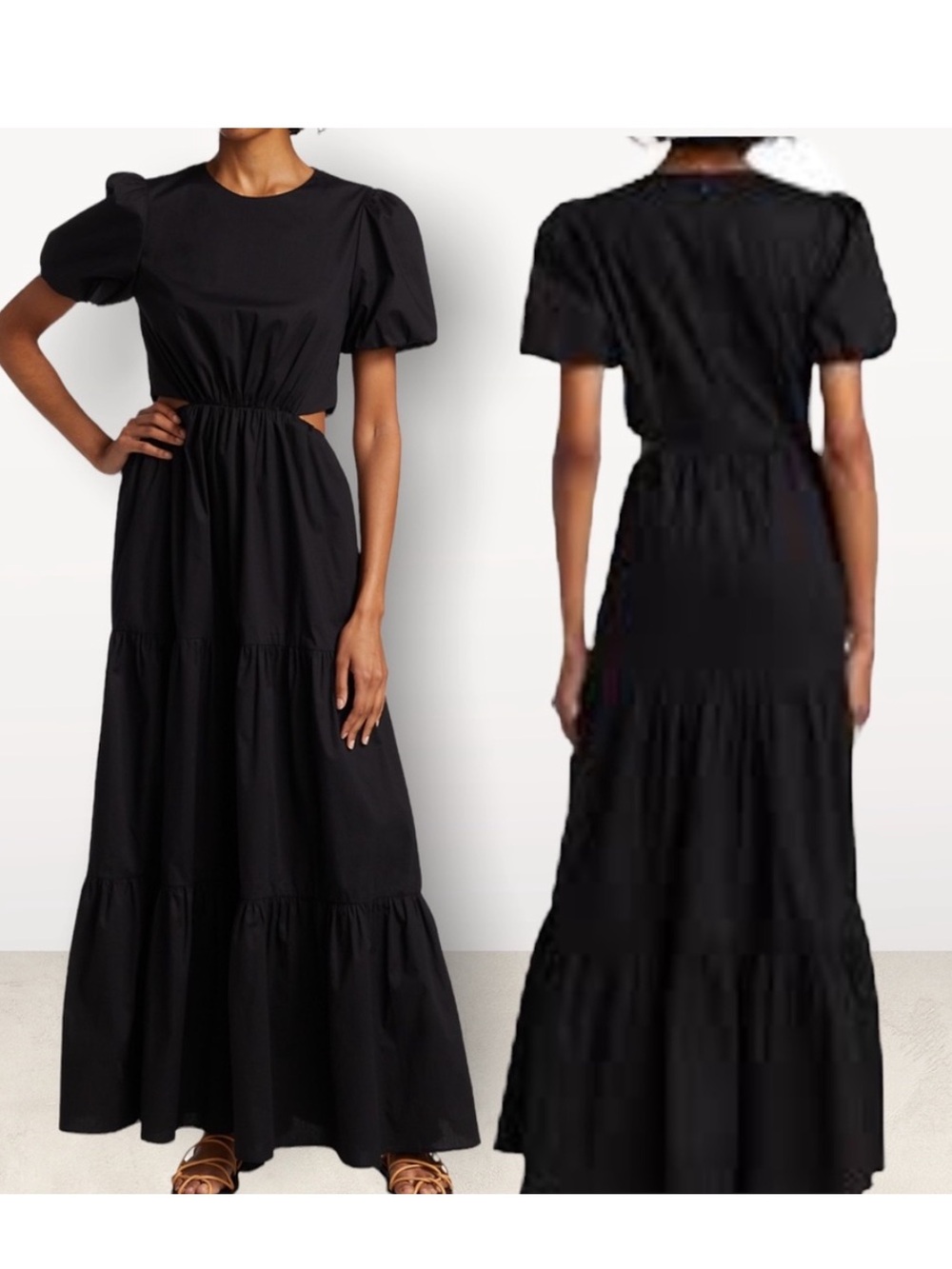 Wayf Black Cut Out Maxi Dress